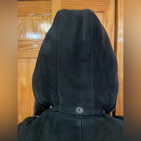 Genuine Shearling jacket coat size Large for women w/hood warm made in Italy - Picture 12 of 16